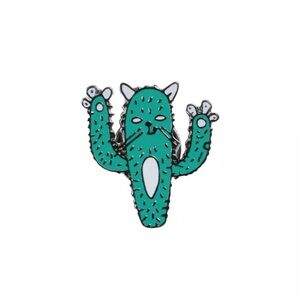 3/$23 🆕 Cute Green Cat Cactus Enamel Pin Brooch